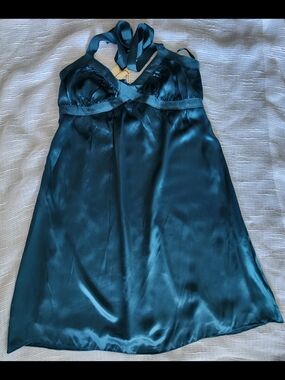 M.S.S.P. Max Studio 100% Silk Halter Mini Dress ✨